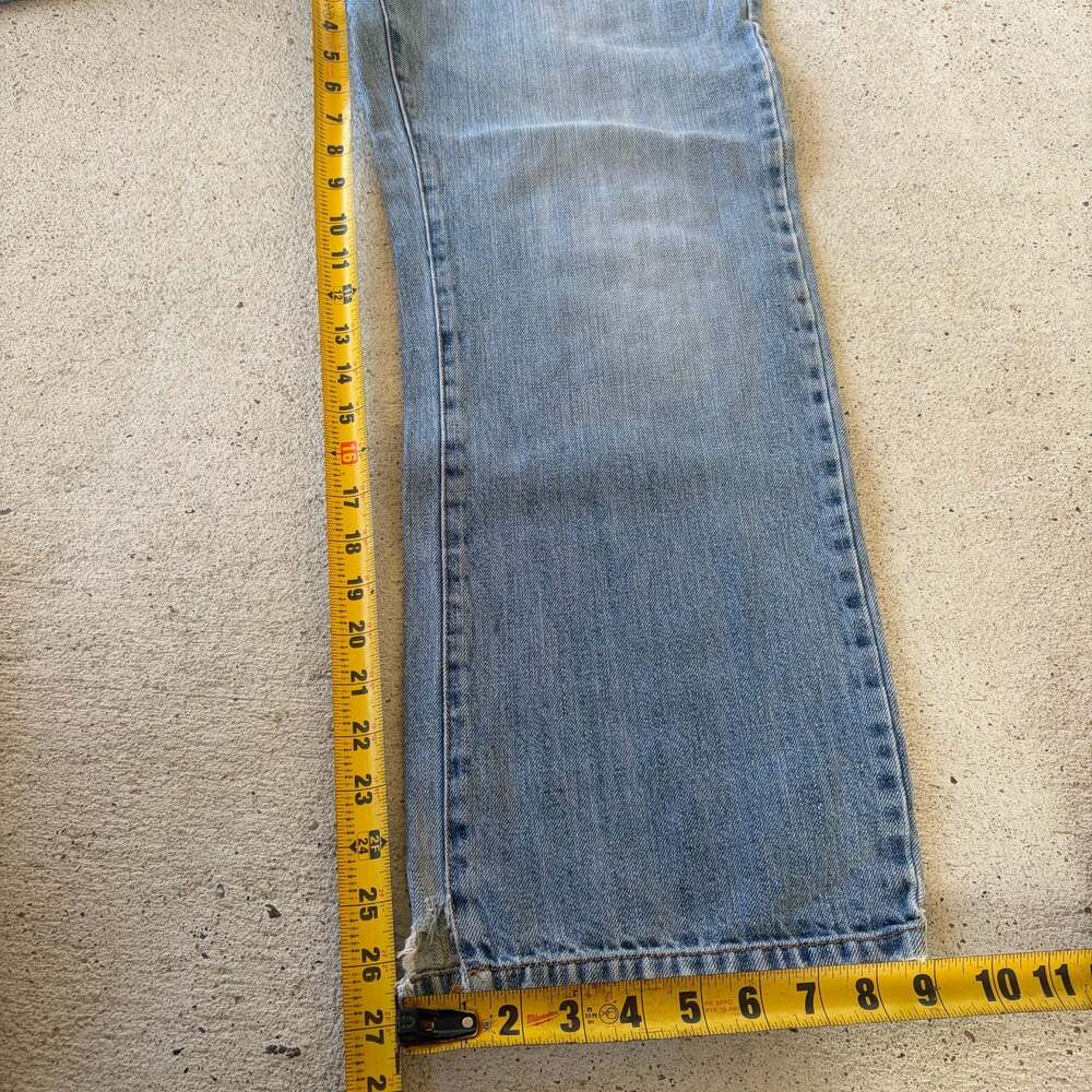 Y2k American Eagle Loose Fit Distressed Blue Denim Jeans Size 28/30 - Picture 5 of 6